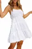 white Tiered Textured Babydoll Dress 2023 Hot New m9RY#