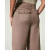 Pantalon femme 2023 Stretch Twill Cropped Wide Leg Pant Femme Taille haute Casual Tummy Control