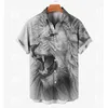 Casual shirts voor heren dierenprint herenhemd anime tijger Chinese elementen mannen en blouse oversized losse camisas 2023 zomerkleding