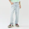 Jeans pour hommes poche oblique droite Baggy blanc japonais décontracté Streetwear pantalon ample Jean Y2k Femme pantalons Hombre vêtements