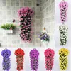 Decorative Flowers & Wreaths Simulation Valentine's Day Wedding Wall Hanging Basket Flower Violet Artificial Party Decoration Orchid Fa