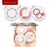 Bakvormen 3 stcs/set retro frame stencils reliëf plastic mal koekje decoratieve gadgets cupcake spray schildergereedschap bakware