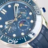 Omega rostfritt BP-Factory Watch Automatisk mekanisk Seamaster Ceramic Steel Case Waterproof 44mm Armband Fashion Wristwatch Business Sapphire Montre de Luxe