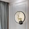 Wall Lamps Nordic Light Living Room Background Modern Circular Dimming Deer Stair Balcony Dining Bedroom Bedside Lamp