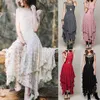 Dress UGUEST Summer fashion Elegant White Lace dress Plus Size Sexy Long Dresses Women Asymmetrical Backless Beach Wear Office Party