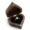 Pochettes à bijoux en relief en bois massif mariage rustique initiales personnalisées Date vos noms boîte de porteur d'anneau boîtes de rangement en bois étui cadeau