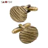 SAVOYSHI Modische Bronze-Manschettenknöpfe für Herrenhemd-Manschettennägel, hochwertige ovale Manschettenknöpfe mit gedrehtem Knoten, Geschenk, Markendesign-Schmuck