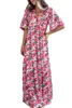 roze brede mouwen bloemenprint maxi jurk 2023 hete nieuwe z6k2#