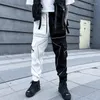 Pantalon homme 2023 printemps été mode noir blanc Patchwork Cargo hommes Harajuku Hip Hop pantalon décontracté Streetwear