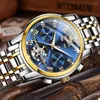 Relógios de pulso relógios masculinos Automático Mechanical Business Wristwatch Impermeável Antecedor Antecedutoso Relógio para presentes do homem