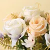 Flores decorativas de 32 cm de chá de seda artificial Rosas de noiva para decoração de casa decoração de casamentos plantas falsas