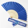 Dekorativa föremål 20st Party Wedding Prom Bamboo Fans Wedding Dance Hand Fan With Present Box Party Favors Micket Personalized 230516