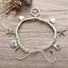 Неклеты Laut Shell Starfish Liontin Gelang untuk wanita menenun di kaki boho bohemian pergelangan rantai perhiasan 230517