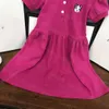 23ss enfants vêtements de créateurs filles robe princesse robes robe d'été chaton broderie manches courtes robes polo vêtements de haute qualité pour enfants