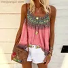 Zbiorniki damskie Camis 2023 Summer Nowe kobiety moda moda zwykły pasek zbiornikowy luźne plażowe koszula bez rękawów T-shirt t-shirt top bohemian w stylu odzieży t230517