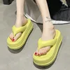 Slippers Sandal jepit Platform Chunky untuk wanita 2023 musim panas EVA klip jari kaki Wedge sandal hak kasual Slip On sol tebal 230517