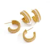 Orecchini a bottone Light Lxury Perle di torsione a forma di C di alta qualità Acciaio inossidabile 18k Oro placcato PVD Gioielli alla moda per le donne