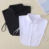 Bow Ties Adult Peter Pan Collar Chiffon Lace Half Shirt Lapel False Detachable Embroidery Fake Cardigan Button Blouse Tops