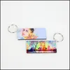 Party Gunst Sublimation Diy Keychain Square Blank Key Ring Heat Transfer HOUTEN KEYS HANDERGEVOEREN VOOR GAST DROP DREVING H DHNXX