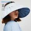 Visors OhSunny Sun Visor Hats for Women Empty Top Shell Shape Cap Fashion Big Brim UPF50 Sunscreen Sun Protection Beach Hat 230516