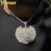 Bröllopsmycken sätter Kalung Liontin Huruf Cz es Keluar Berkerlip Berbagai Desain 5a Zirkon Dua Warna Lencana Jimat Perhiasan Hip Hop Pria 230517