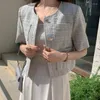 Damesjacks Koreaans chique zomerontwerp gevoel niche kleine geurige jas Cardigan vrouwelijke beroemdheid buitenlandse korte top vrouw clohing