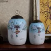 Garrafas de armazenamento cerâmica jarra general vaso de cerâmica arranjo de flores decoração de mesa de decoração de gengibre caddy de chá de porcelana decoração de casa moderna