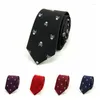 Kowądy krawat i-remiel punkowy w stylu szyi dla mężczyzn 6 cm wąskie poliestrowe jedwabne krawaty czaszka druk szyja