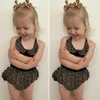 衣類セット生まれの子供の女の女の子の服の服をぬるしゃべりロンパートップヒョウPPショートパンツヘッドバンド衣装3PCS幼児セット