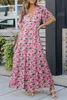 Robe maxi rose à manches larges et imprimé floral 2023 Hot New Z6k2 #