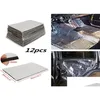 Auto Sunshade 12 stcs Firewall geluid Despanning Deadener Heatsound Thermal Proofing Pad Shield Insation Matnoise geluiddicht voor daken Dr Otj2l