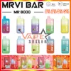 Original Mrvi Bar 8000 Puffs Disponibel Vape Pen E Cigarett med 0% 2% 3% 5% Styrka Uppladdningsbart 650mAh batteri förfyllt 16ml Pod Big Vapor Elf Box Kit