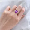 Radiant Cut 5ct Amethyst Diamond Ring 100% Real 925 Sterling Silver Party Banding Band Rings For Women Bridal Noivage Jewelry