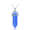 Necklace Jewelry pendant Healing Crystals Amethyst Rose Quartz Bead Chakra Point Women Men Natural Stone Pendants Leather Necklaces