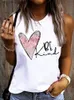 Serbatoi da donna Camis Donna Estate Casual senza maniche Canotte Girocollo Graphic Basic Bianco Top Camicie Valentine Be Kind Glitter Heart T Shirts T230517