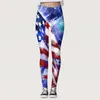 Active Pants Ladies' Fourth Of July Leggings sportivi stampati Yoga Flare per donna Cotone