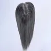 Волосы Topper Grey Mono шелковое основание, соль и цвет перца Европейский девственница человеческие шерники для женщин 5x6,5 дюйма 18 -дюймового натурального и легко носить 130%плотность 21day около