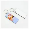 Party Gunst Sublimation Diy Keychain Square Blank Key Ring Heat Transfer HOUTEN KEYS HANDERGEVOEREN VOOR GAST DROP DREVING H DHNXX