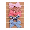 5pc nyfödd bomull baby båge pannband flickor blommor tryck nylon pannband spädbarn nylon turban huvud wraps barn diy huvudbonader