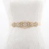 Wedding Sashes NZUK Gold Crystal Bridal Belt Rhinestone Party Dress Bridesmaid Ribbon For Accessories