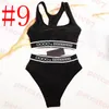 Costume da bagno ricamato con lettere Reggiseno sportivo da donna Logo del marchio Bikini Costume da bagno a vita alta Completo da donna Intimo Molto stili