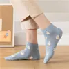 Sokken kousen cartoon print schattige sokken casual mode Japanse korte sokken dames zoete meisjes katoen ademende low gesneden enkel sokken sox p230517