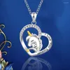 Pendant Necklaces Unique Fashion Horse Shaped Love Forever Heart Necklace Clavicle Chain Mother's Day Gift