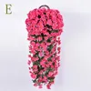 Flores decorativas grinaldas simulação simulação no dia dos namorados parede de casamento cesto de cesta de flor Violet artificial decoração orquídea fa