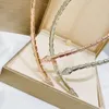 diseñador de joyas collar para mujer moissanite joyería Serpentina 18K chapado en oro rosa aniversario regalo saturno collar cadena enlace cubano Bva withbox