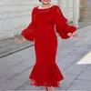 Casual Dresses Autumn Women's Wear Large Fashion Mesh Splicing Long Party Dress Celebrity Sexy Vintage Elegant Frocks