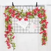 Flores decorativas 2M seda rosa vid Artificial 69 Uds DIY guirnalda flor falsa decoración de la habitación del hogar plantas colgantes de pared decoración de boda