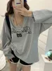 メンズTシャツ韓国スタイル特大の女性カジュアルハラジュクストリートウェアレタープリント長袖女性トップファッションオールマッチY2K TEE230517