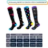 Chaussettes Bonneterie Toutes les saisons mode hommes drôle heureux course cyclisme sport chaussettes de compression pour oedème diabète varices chaussettes P230517