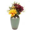 Dekorativa blommor Autumn Hydrangea Chrysanthemum Eucalyptus Bouquet Artificial Fake Flower Home Wedding Decoration